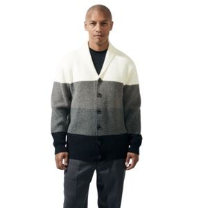 Silversilk Men's Ultra Soft Striped Button Front Cardigan Sweater NWT Size XXL